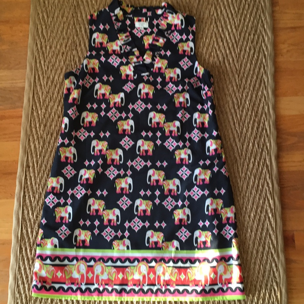 Navy Blue Ruffle Neck sleeveless Crown&Ivy Dress